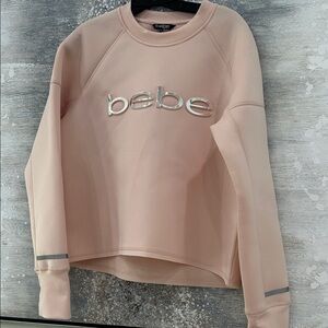 Bebe Women's Light Pink Logo Sweatshirt size XL